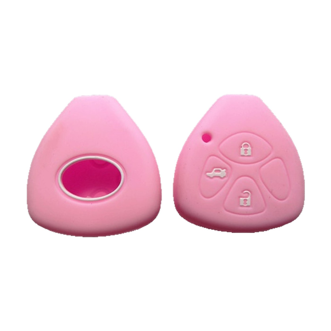 Funda Cubre Llave De Silicona Para Toyota 3 Botones Corolla Hilux Sw4 Rav4 Etios Rosa Kube