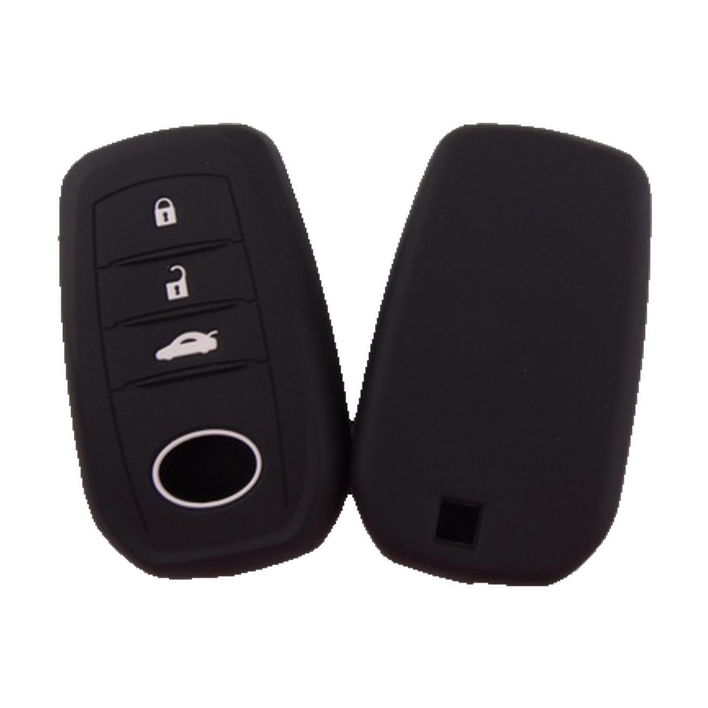 Funda Cubre Llave De Silicona Para Toyota 3 Botones Hilux Sw4 2016 Negro Kube
