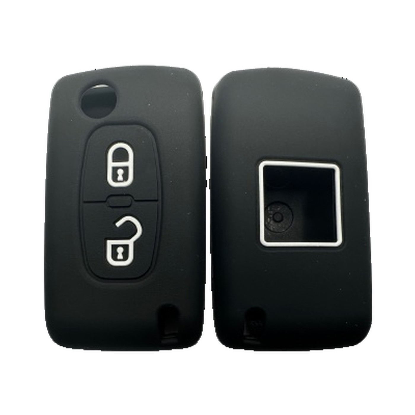 Funda Cubre Llave De Silicona Para Peugeot 2 Botones Navaja 207 Gti 3008 Negro Kube
