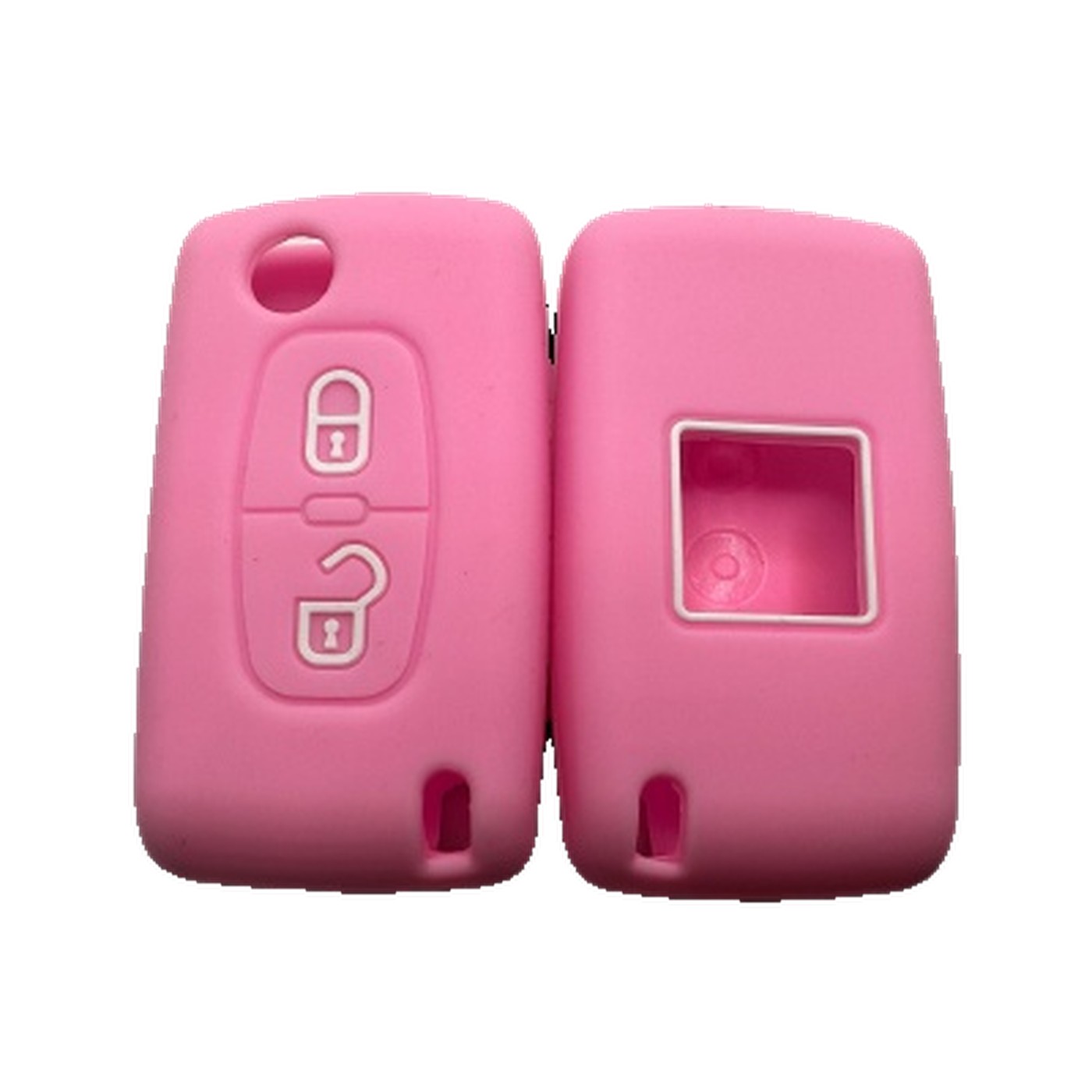Funda Cubre Llave De Silicona Para Peugeot 2 Botones Navaja 207 Gti 3008 Rosa Kube