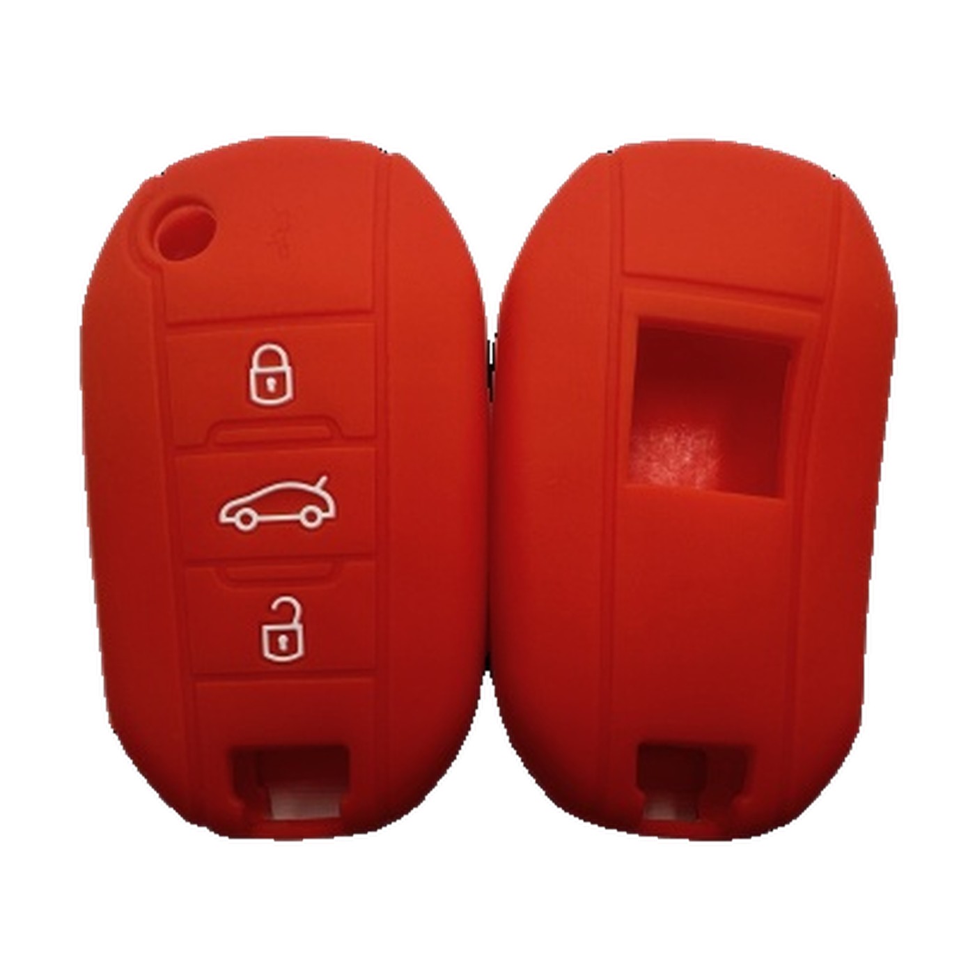 Funda Cubre Llave De Silicona Para Peugeot 208 Rojo Kube