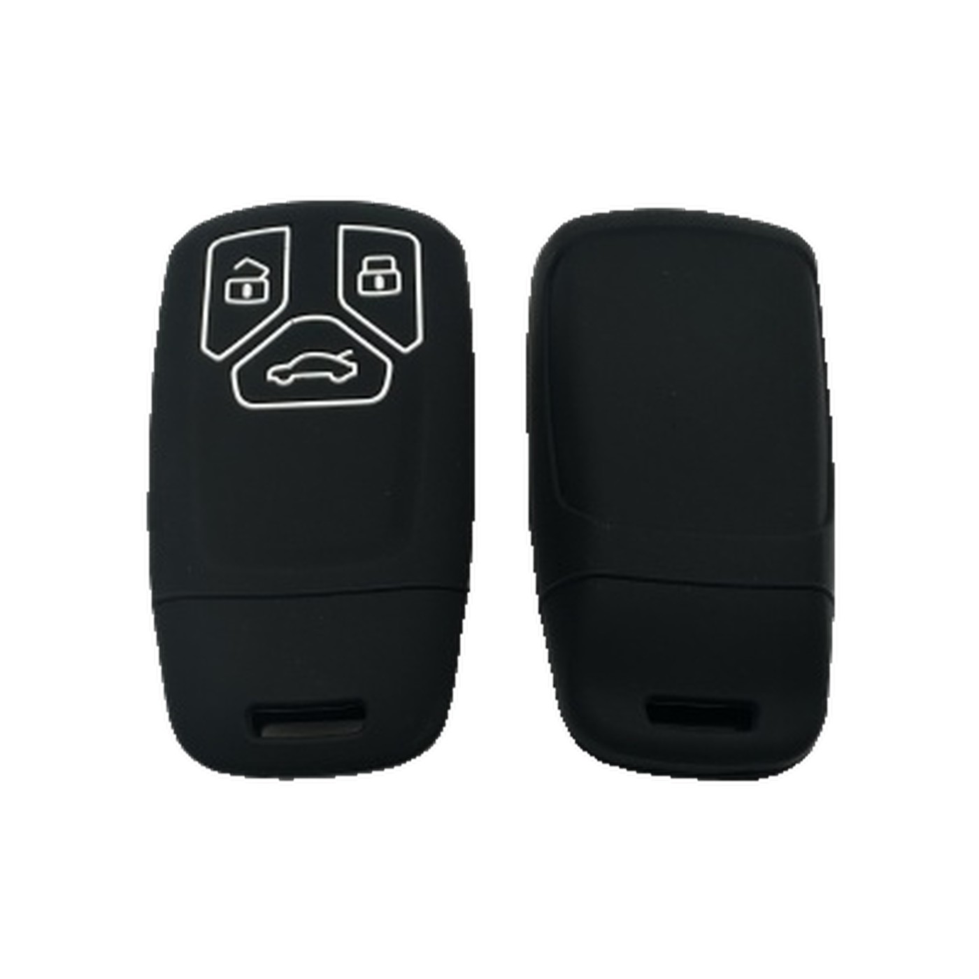 Funda Cubre Llave De Silicona Para Audi A4 A5 A6 Q5 Q7 Linea Nueva 3 Botones Negro Kube