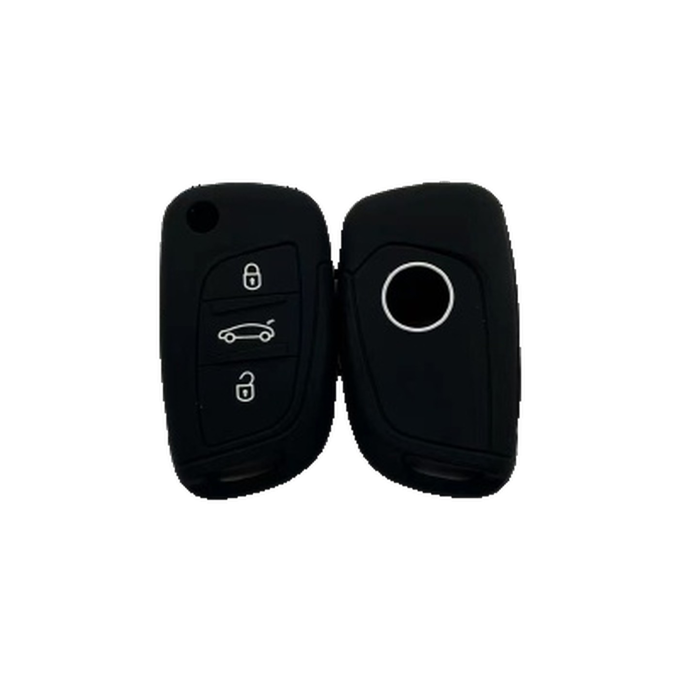 Funda Cubre Llave De Silicona Para Citroen Ds4 Navaja 3 Botones Negro Kube