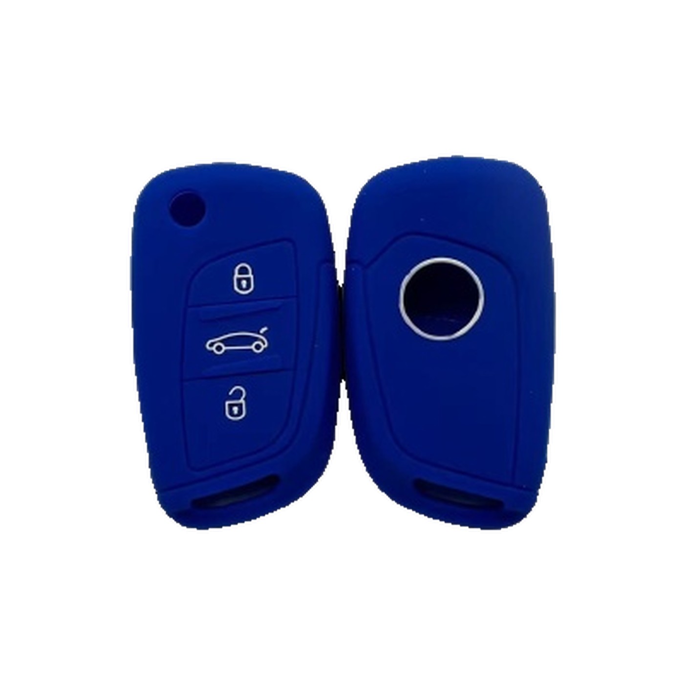 Funda Cubre Llave De Silicona Para Citroen Ds4 Navaja 3 Botones Azul Kube