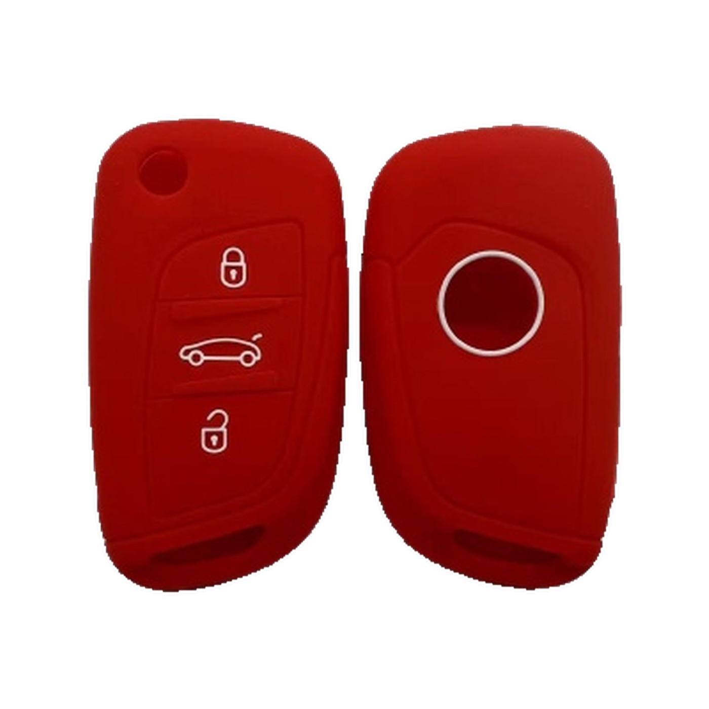 Funda Cubre Llave De Silicona Para Citroen Ds4 Navaja 3 Botones Rojo Kube