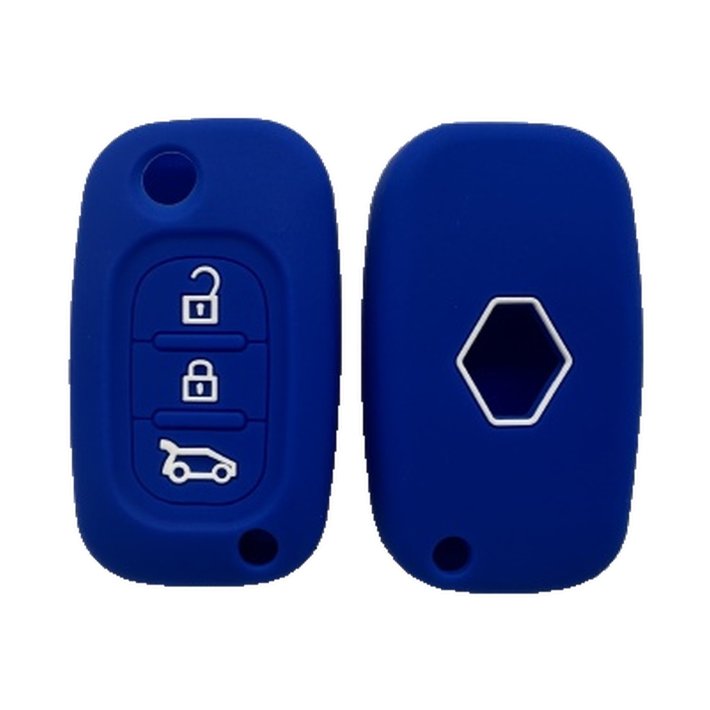 Funda Cubre Llave De Silicona Para Renault Fluence Navaja 3 Botones Azul Kube
