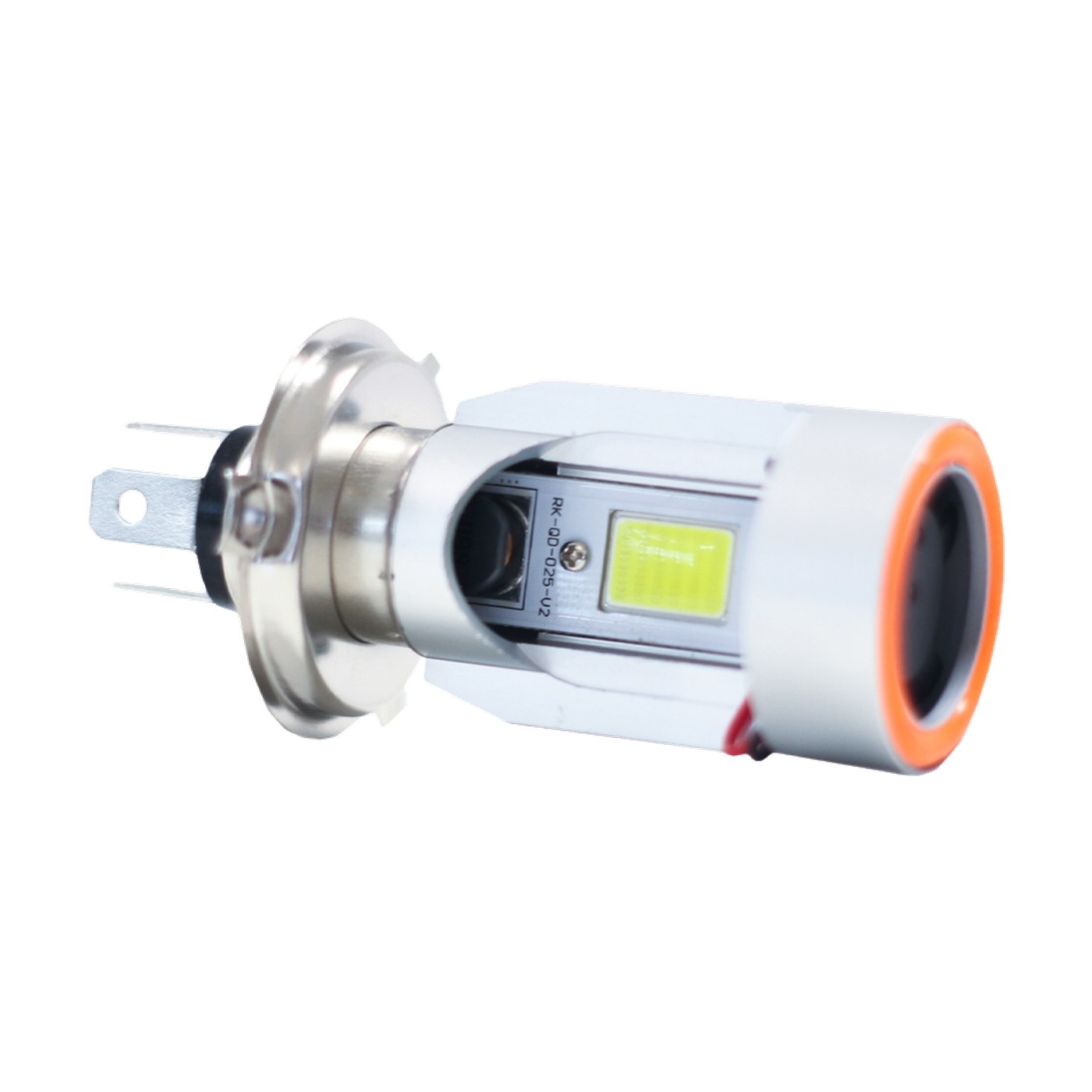 Lampara Led H4 Con Ojo De Angel Rojo 12v 30w Lux Led Luz Blanca Para Faro