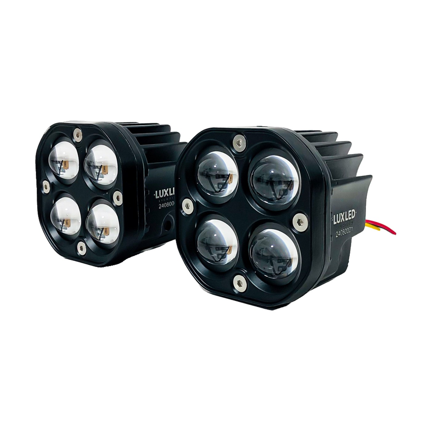 Juego De Faros Auxiliares Led Cuadrados Alta Y Baja Blanco Y Ambar 12v 24v Lux Led