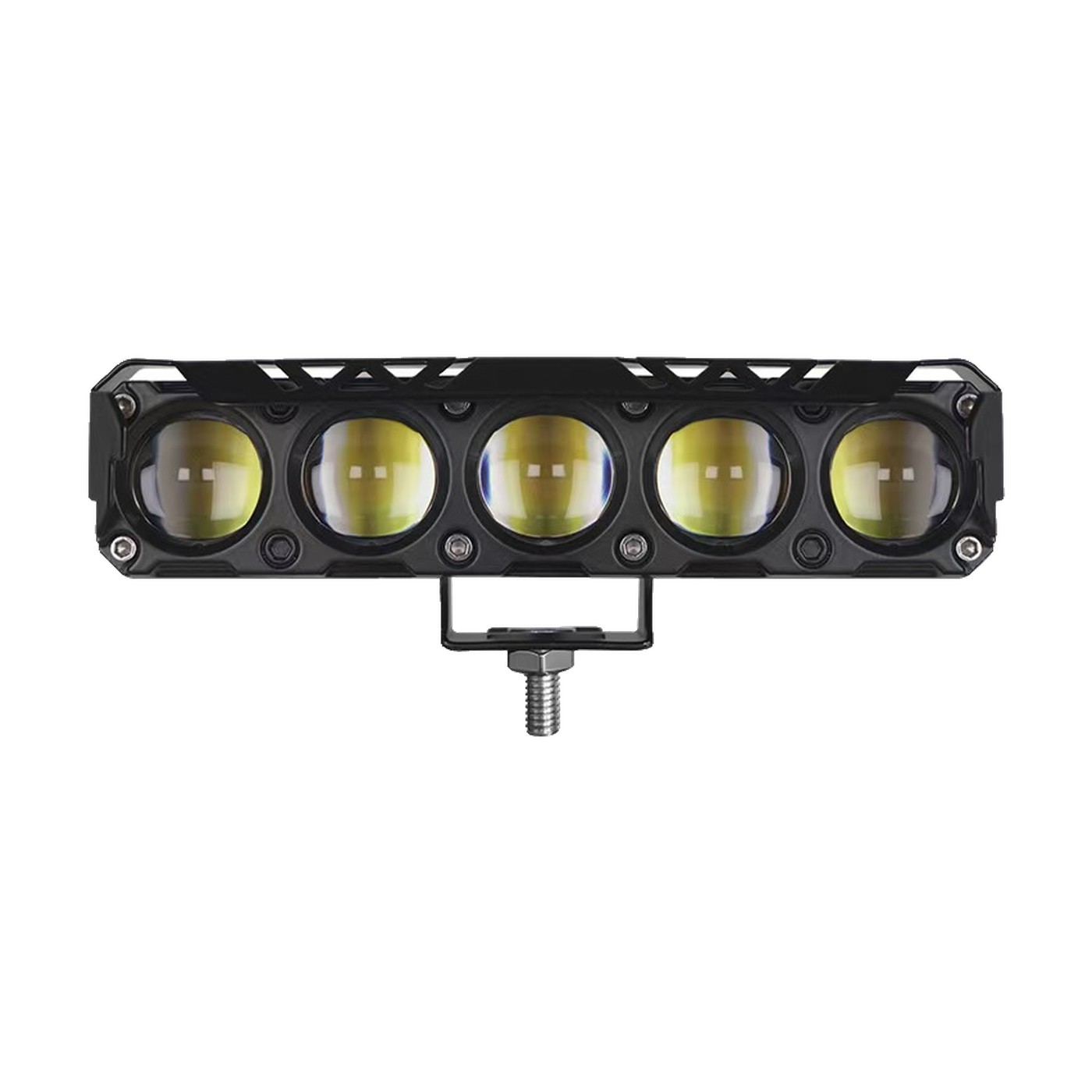 Faro Auxiliar Led Rectangular 5 Lupas Blanco Y Ambar 12v 24v Lux Led