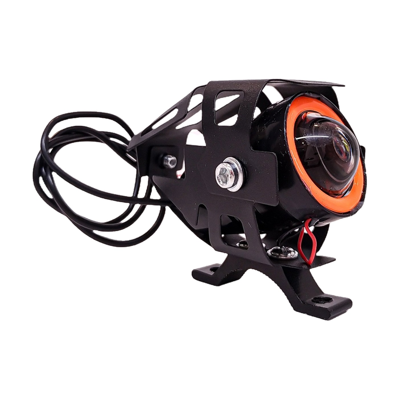 Faro Auxiliar Led Mini 1 Led 18w Alta Y Baja Flash Ojo De Angel Rojo 9v 36v Lux Led