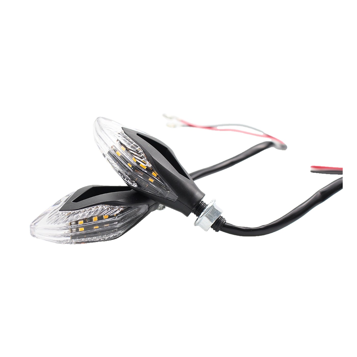 Faros De Giro Led Moto Blanco Lente Transparente 12v 5w Juego X2 Lux Led
