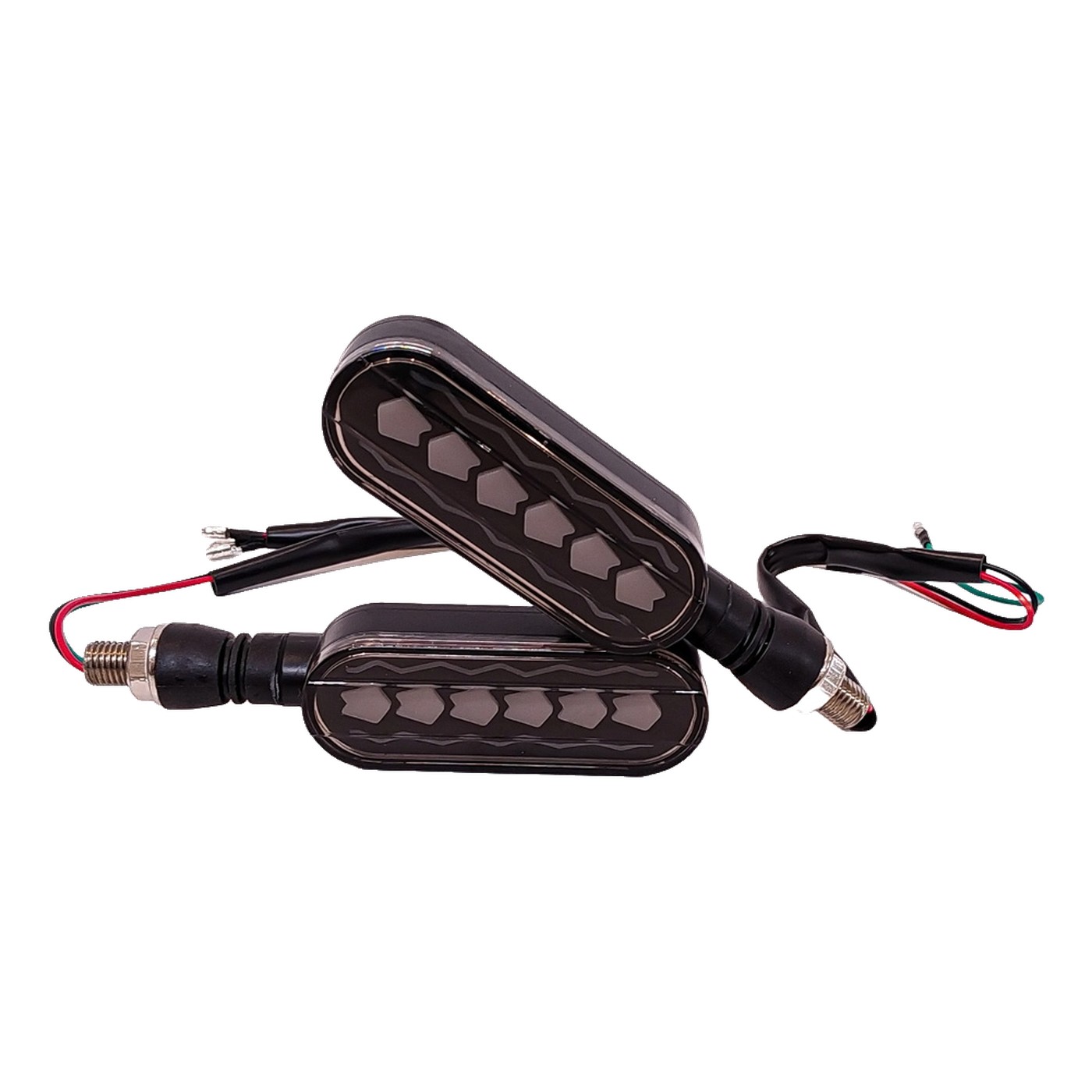 Faros De Giro Led Moto Running Blanco Y Giro Ambar 12v 115x30x80 Mm Juego X2 Lux Led