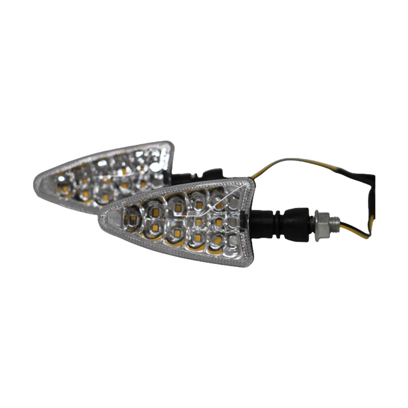 Faros De Giro Led Moto Ambar Triangular Multi Led 12v 5w Juego X2 Lux Led