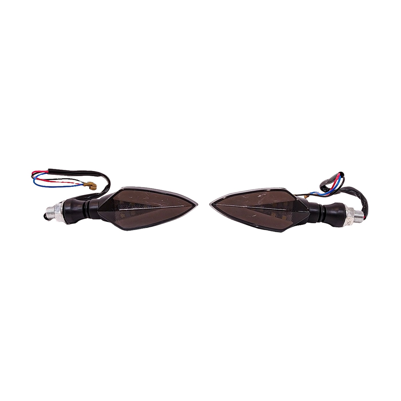 Faros De Giro Led Moto Running Blanco Y Giro Ambar 12v Punta Ahumado Juego X2 Lux Led