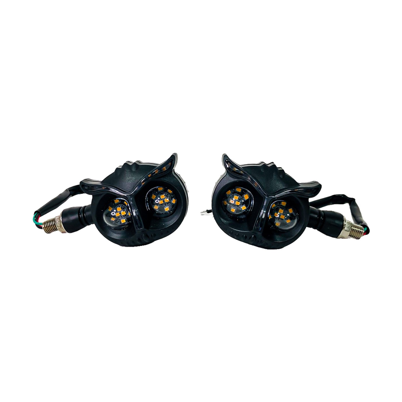 Faros De Giro Led Moto Ambar Secuencial Forma Buho 12v 5w Juego X2 Lux Led