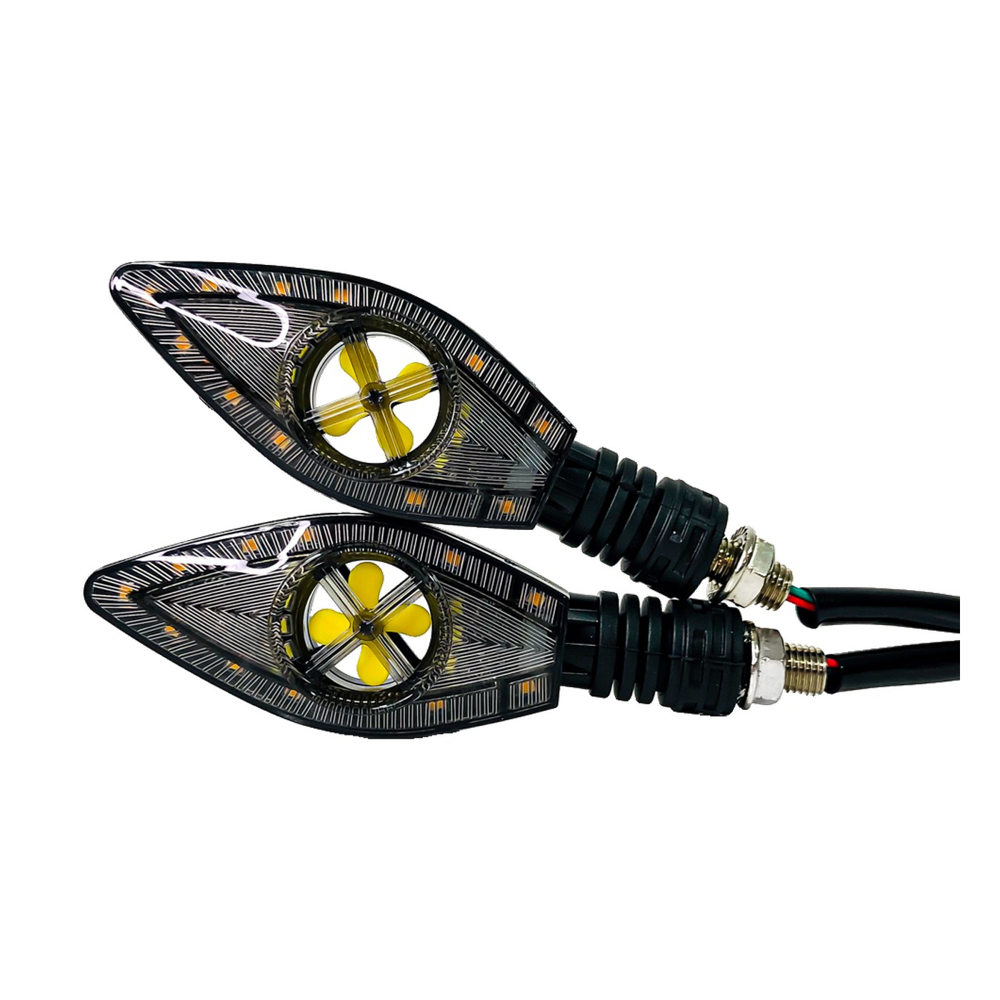 Faros De Giro Led Moto Ambar Secuencial Forma Ojo 12v 5w Juego X2 Lux Led