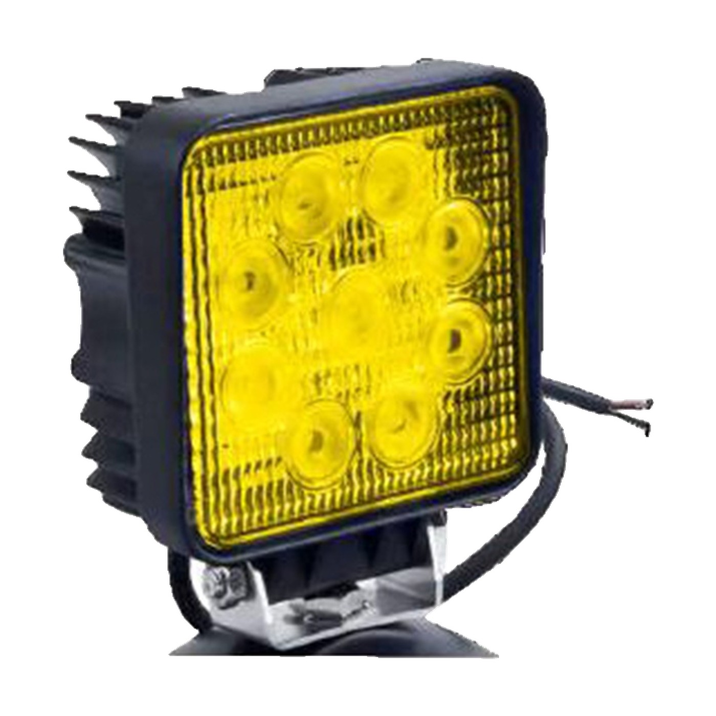 Faro Auxiliar Led Cuadrado 27w 9 Leds Color Ambar 12v 24v Haz Spot Lux Led