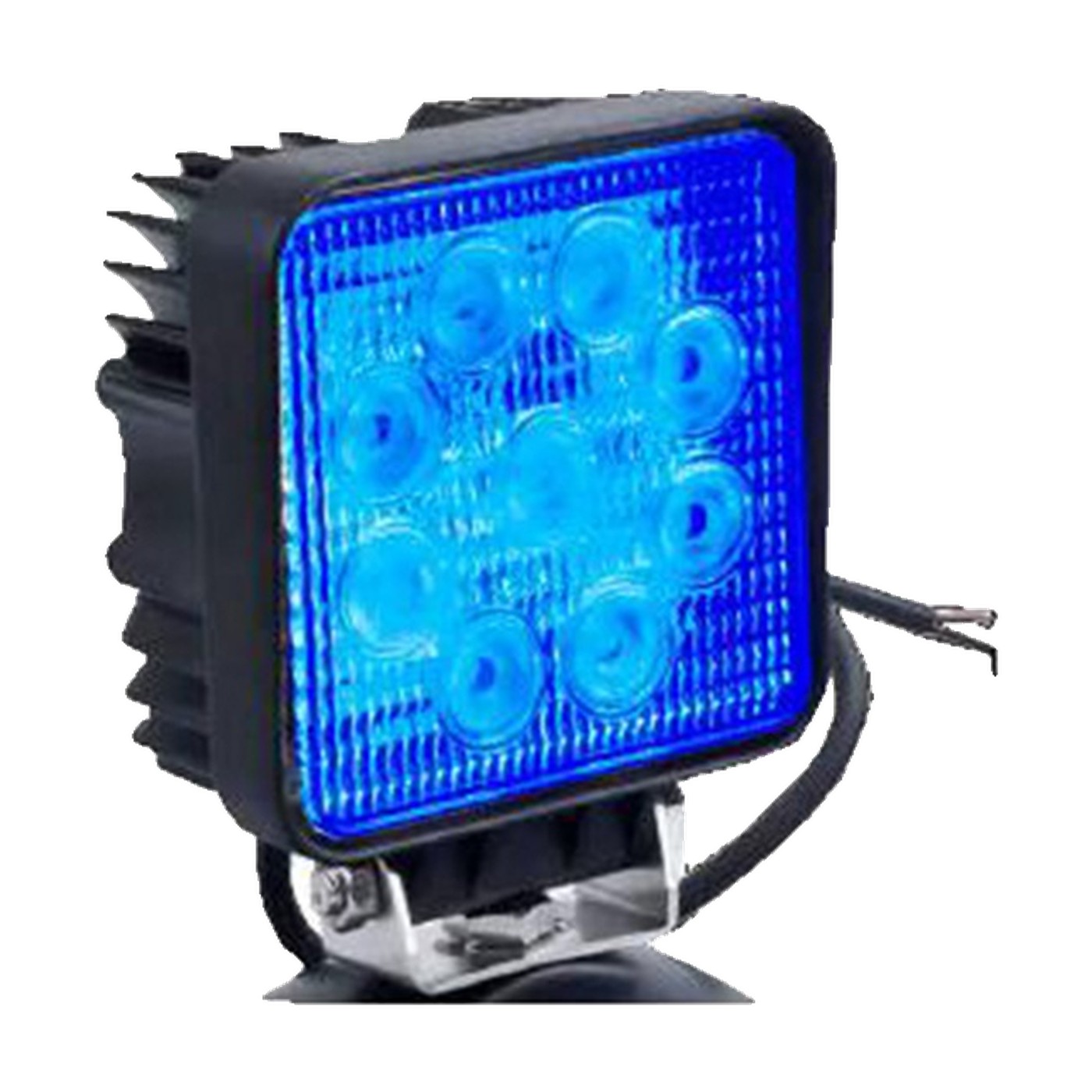 Faro Auxiliar Led Cuadrado 27w 9 Leds Color Azul 12v 24v Haz Spot Lux Led