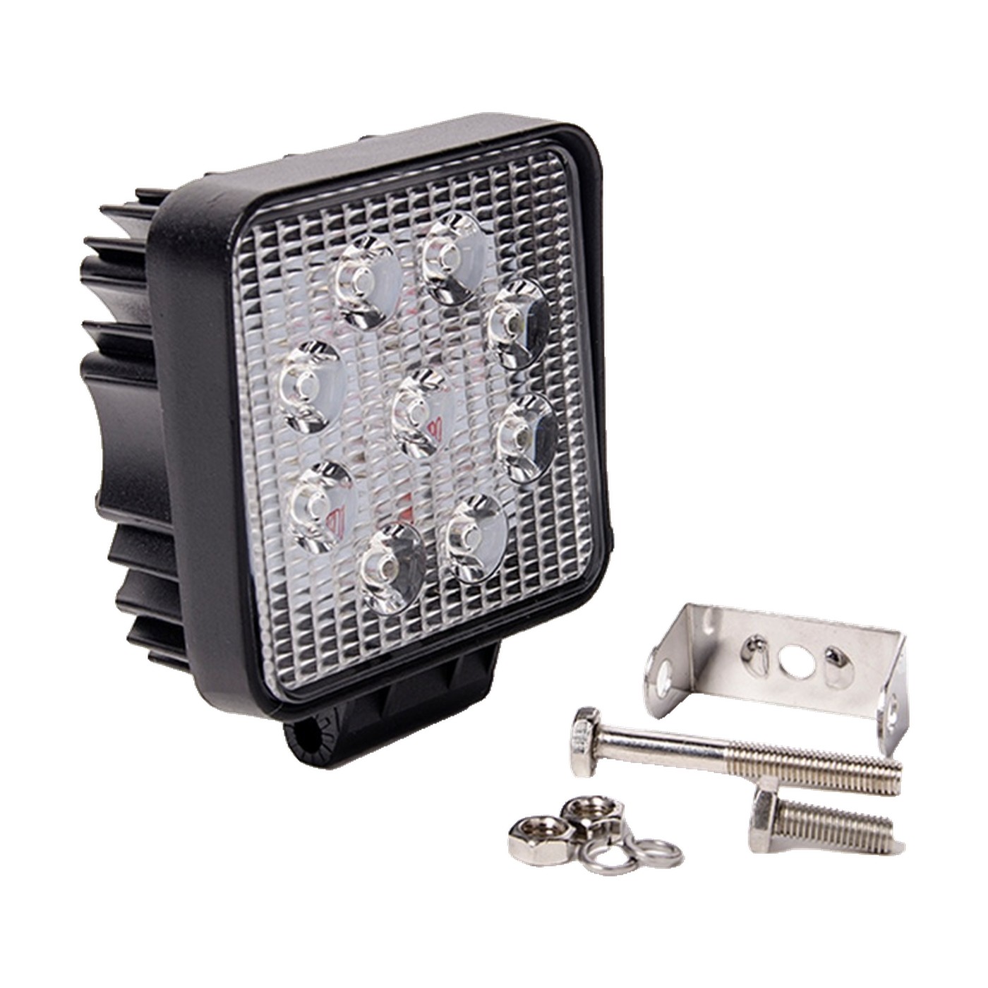 Faro Auxiliar Led Cuadrado 27w 9 Leds 12v 24v Luz Blanca Spot Lux Led