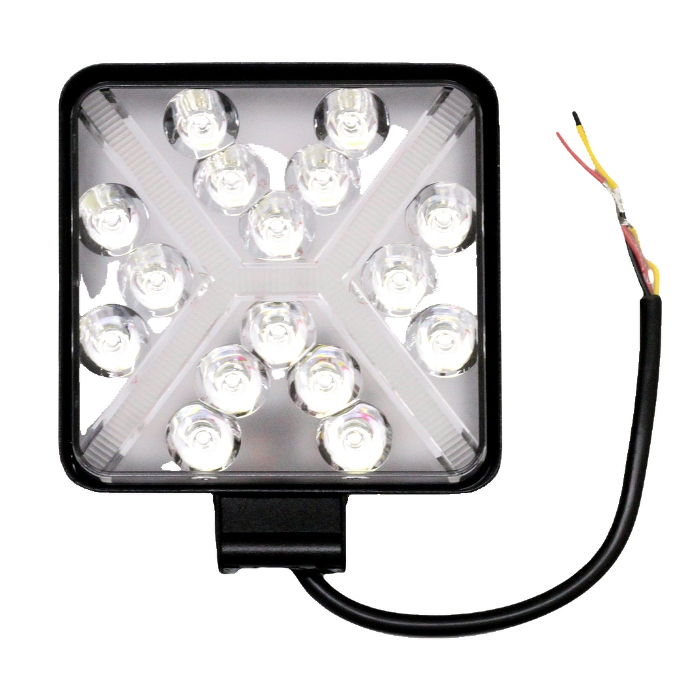 Faro Auxiliar Led Cuadrado 16 Leds 48w Luz Blanca Drl Blanco Lux Led