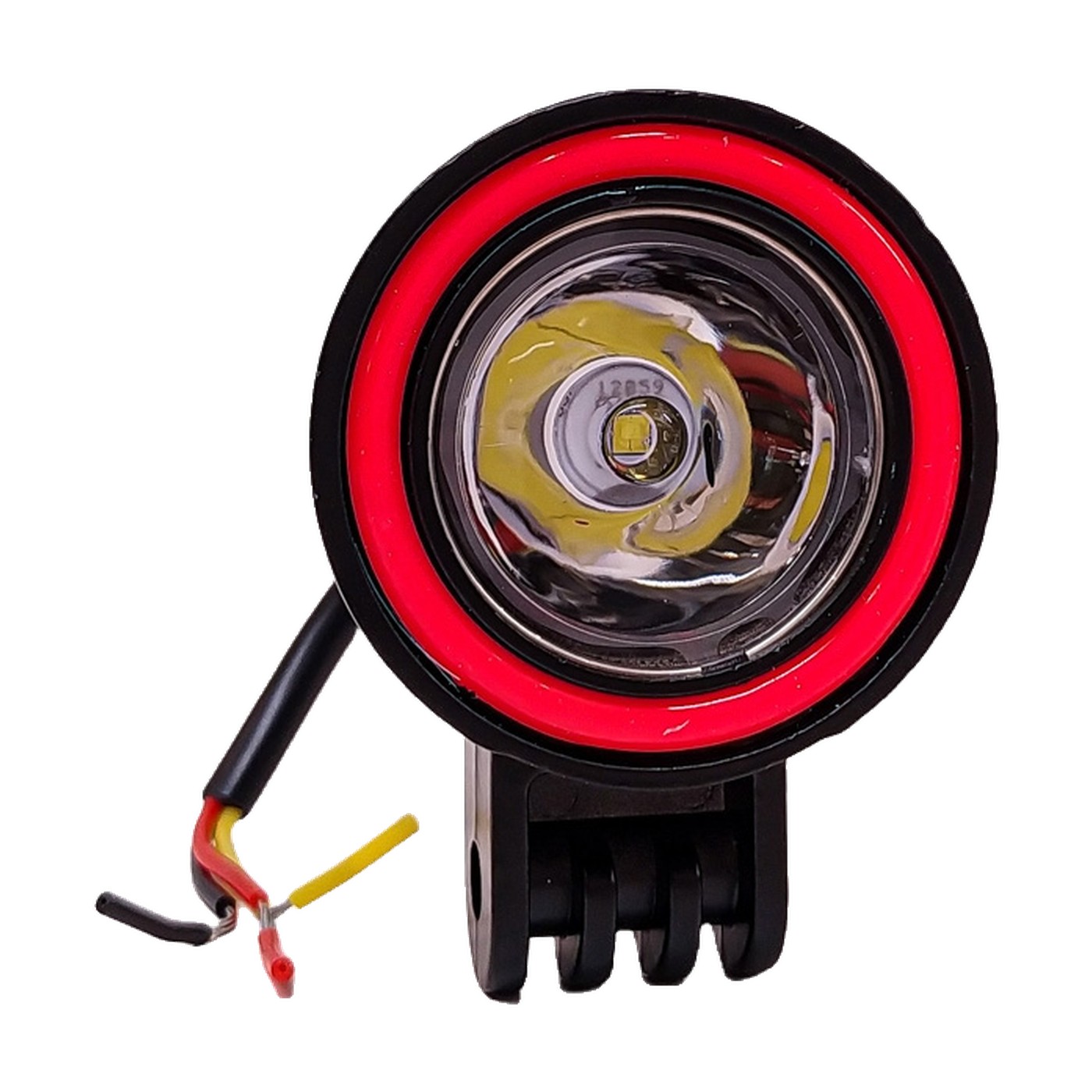 Faro Auxiliar Led 18w 2 Leds Ojo De Angel Rojo Con Flash 9v 36v Luz Blanca Lux Led
