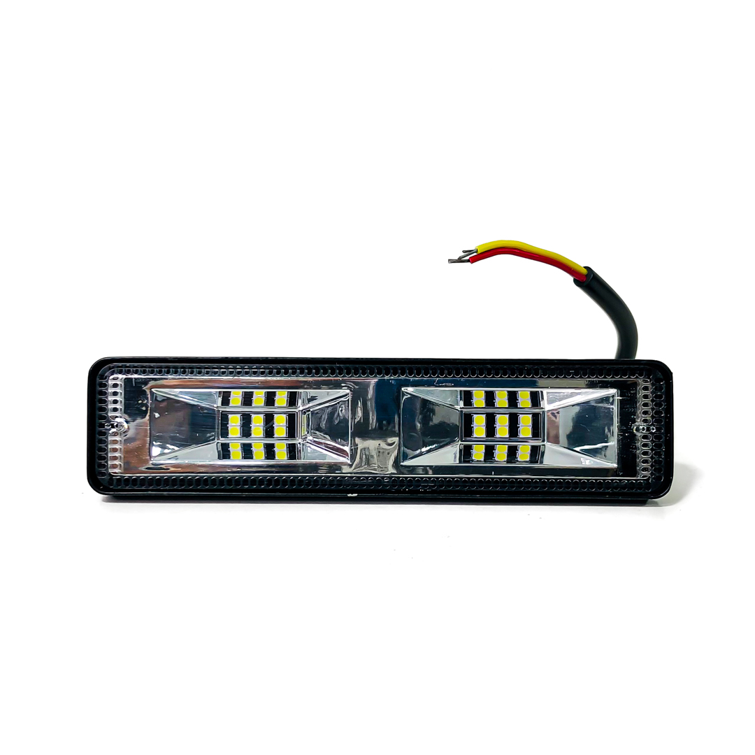 Faro Auxiliar Led Rectangular Micro Chip 18 Leds Luz Blanca Dual Flash Lux Led