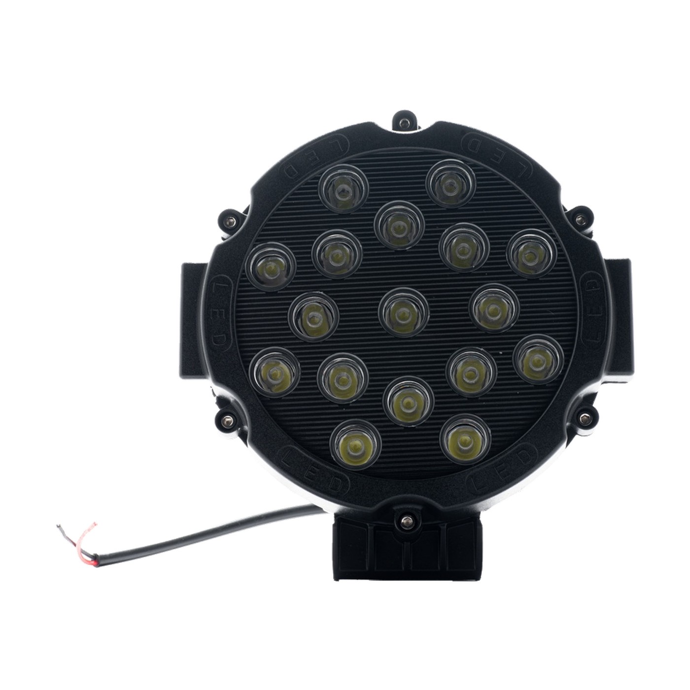 Faro Auxiliar Led Circular 51w 18 Leds 12v 24v Borde Negro Luz Blanca Lux Led