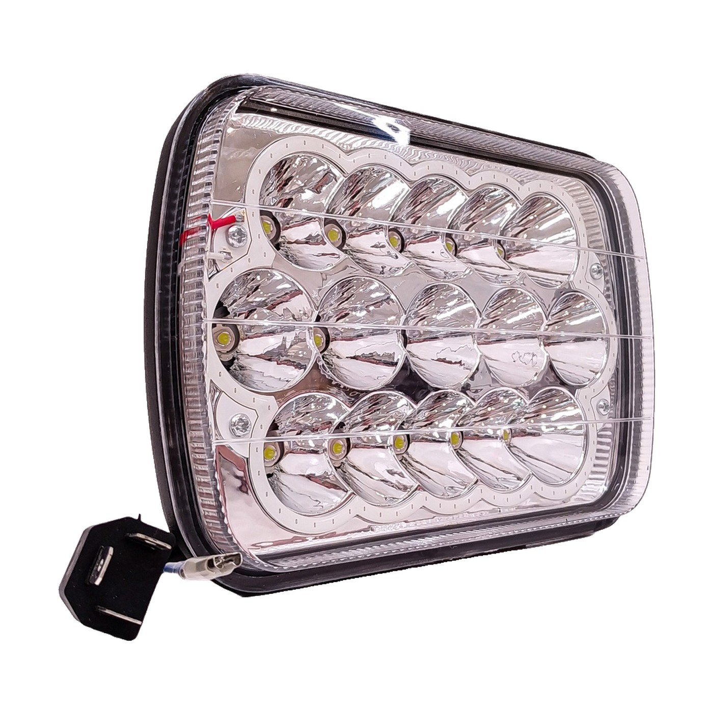 Faro Auxiliar Led 7 Pulgadas 60w 15 Leds Alta Y Baja Ojo De Angel Azul Lux Led