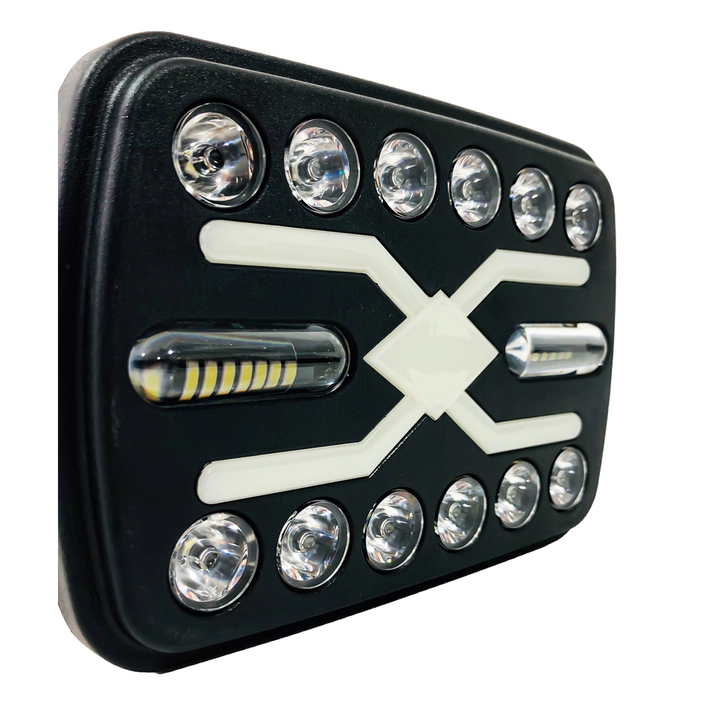 Faro Auxiliar Led Multiled 7 Pulgadas 140w Alta Y Baja Blanca Y Ambar Diseño En X Lux Led