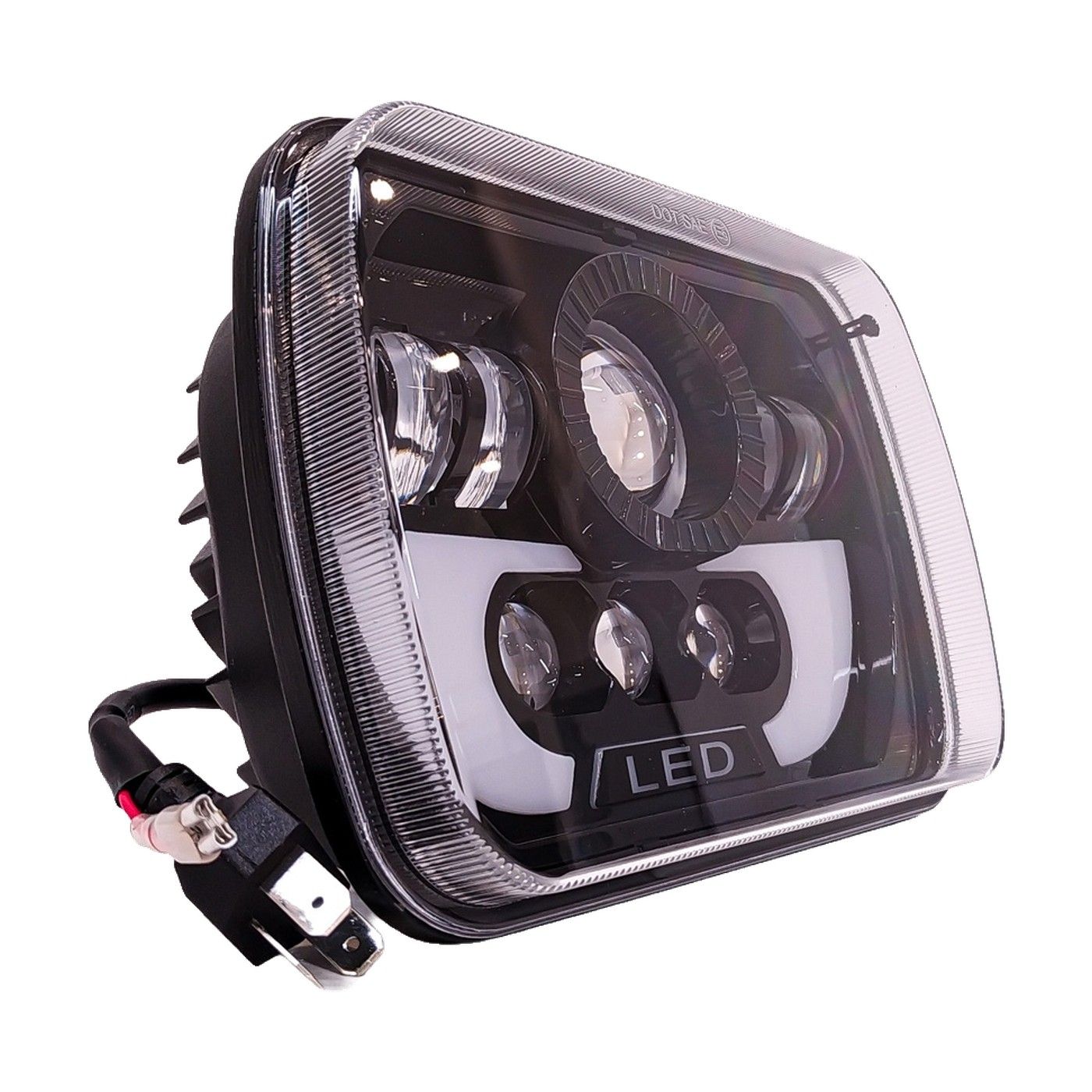 Faro Led Rectangular 7 Pulgadas 140w Alta Y Baja Blanco Y Ambar 9v 36v Lux Led
