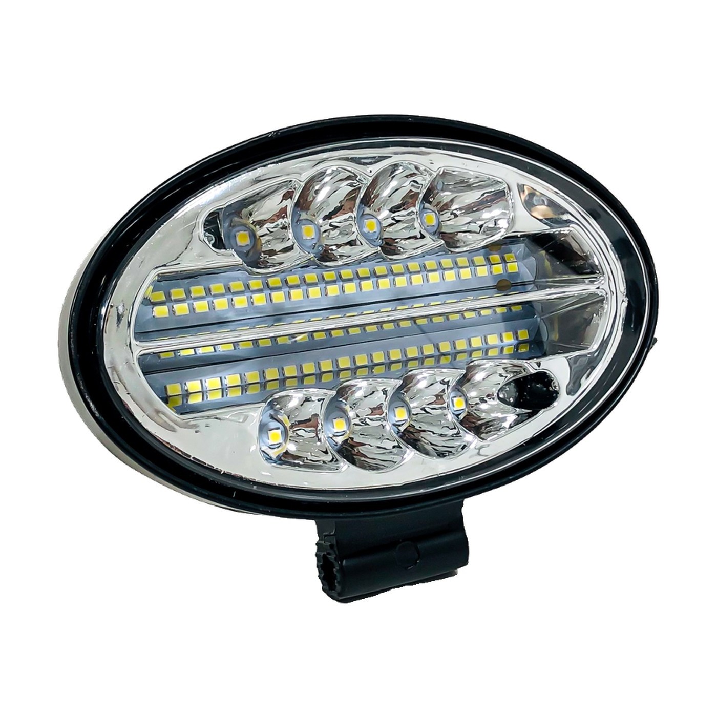 Faro Auxiliar Led Ovalado 30 Leds 90w Luz Blanca Funcion Azul Y Rojo Lux Led