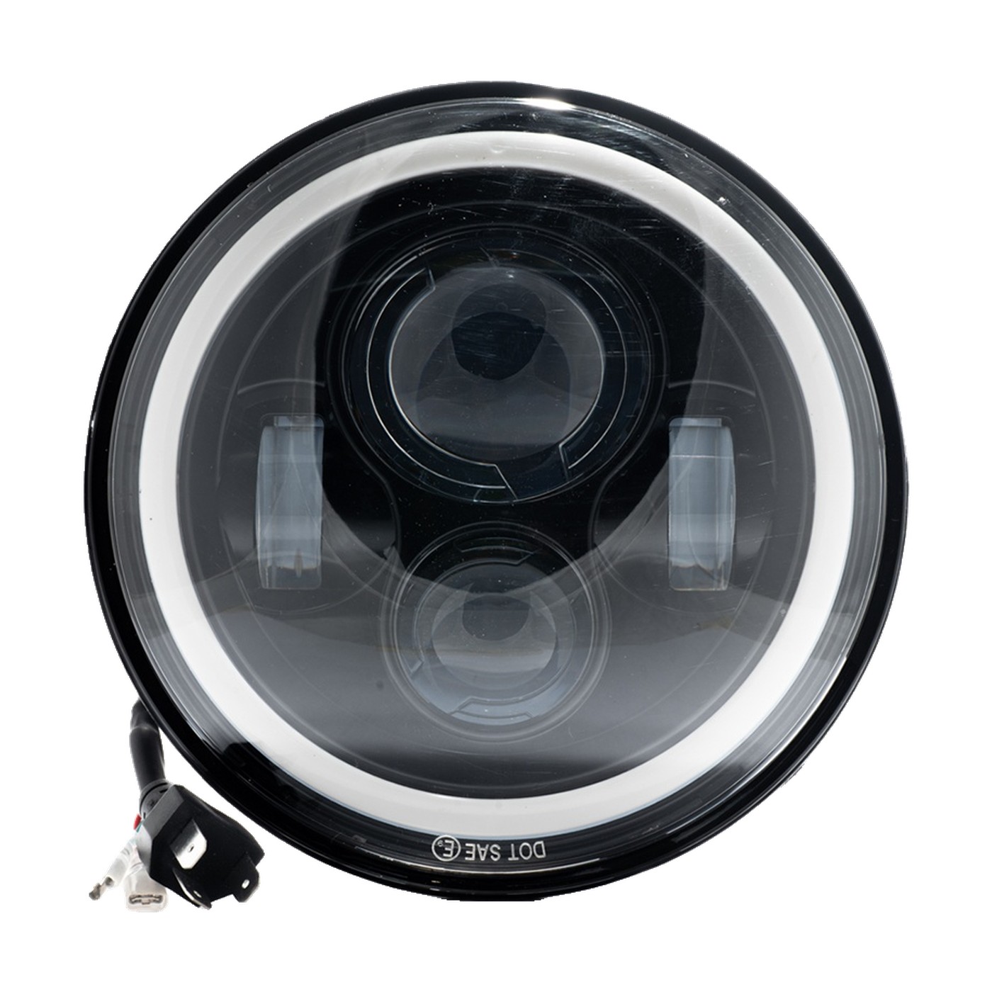 Faro Led Redondo 7 Pulgadas Alta Y Baja Ojo De Angel Jeep Wrangler Renegade Moto Lux Led