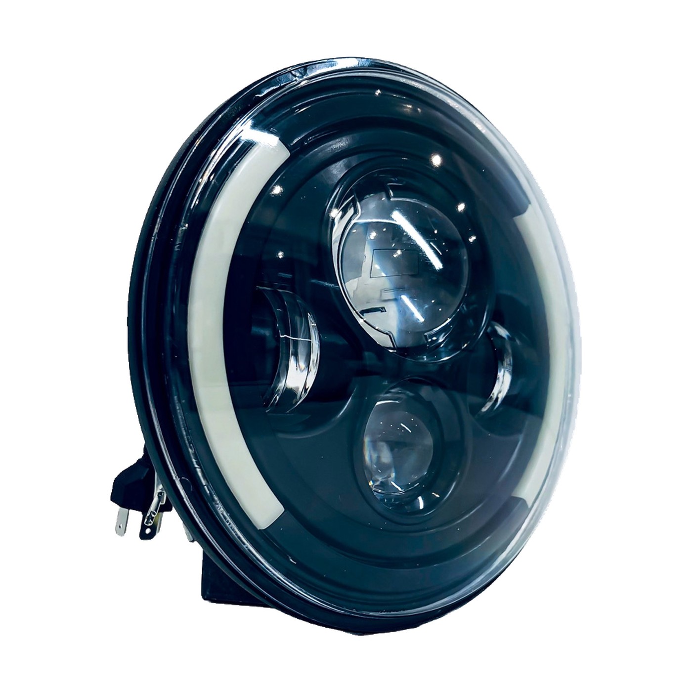 Faro Led Redondo 7 Pulgadas 40w Alta Y Baja Drl Blanco Y Ambar Arco Para Jeep Wrangler Lux Led