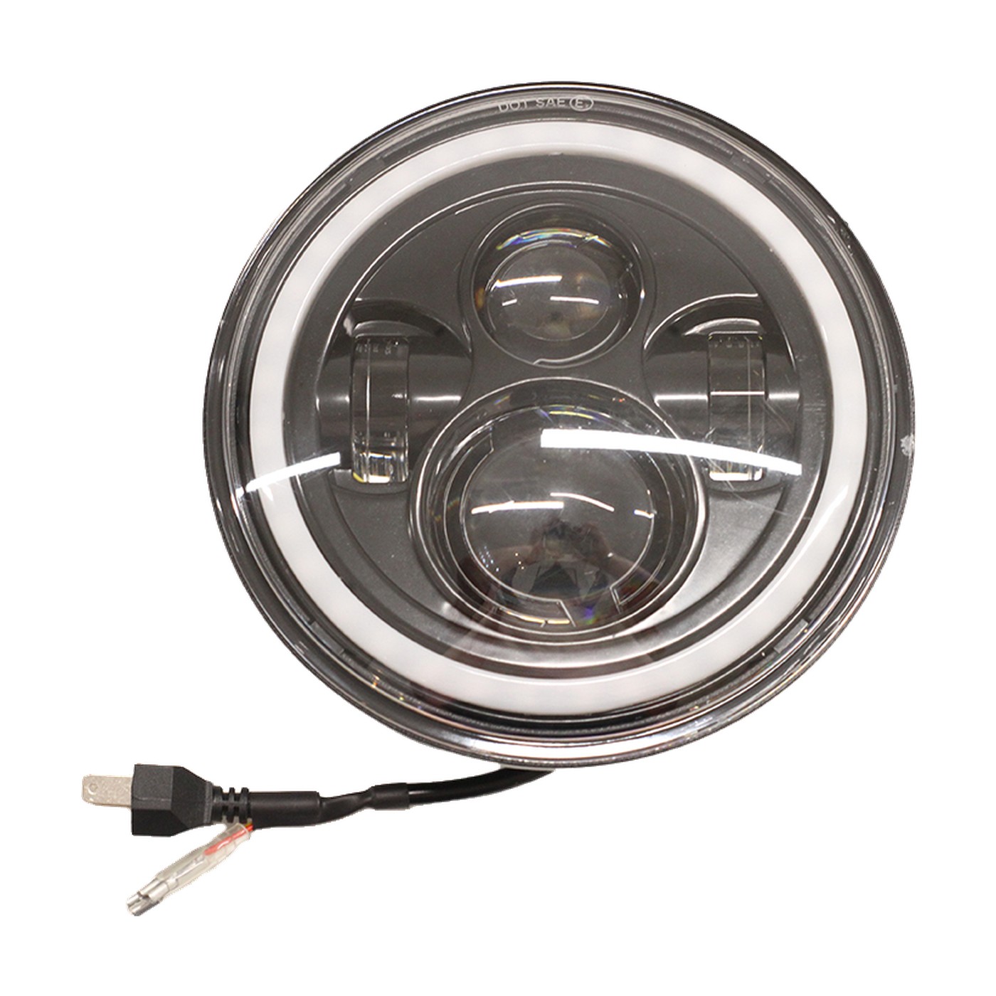 Faro Led Redondo 7 Pulgadas 40w 13 Leds Aro Blanco Y Ambar Alta Y Baja Lux Led