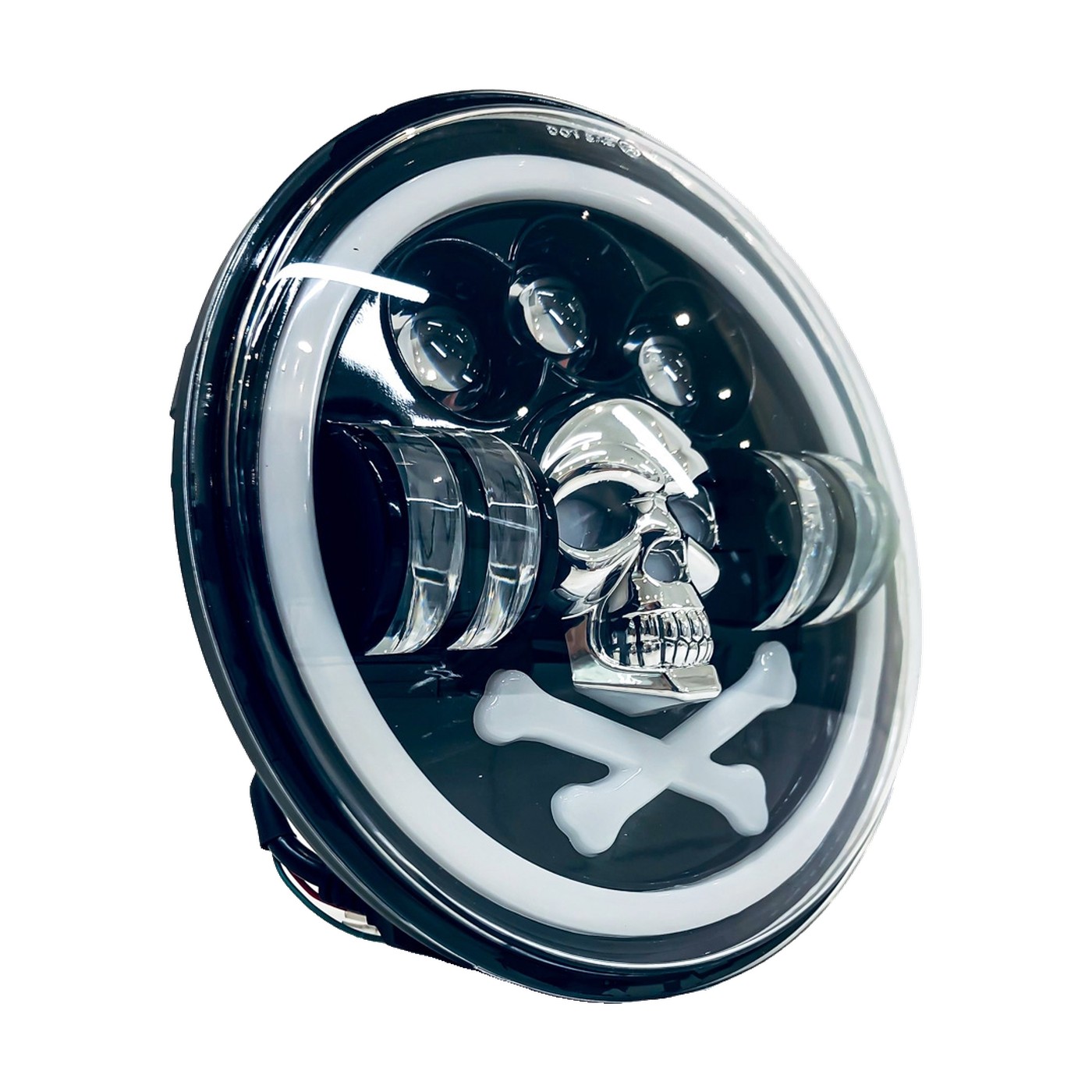 Faro Led Redondo 7 Pulgadas 40w Alta Y Baja Drl Blanco Y Ambar Calavera Jeep Wrangler Lux Led