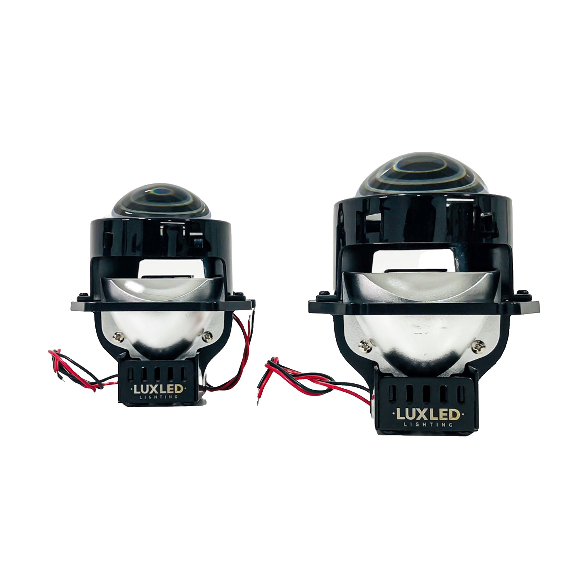 Juego Proyectores Led 3 Pulgadas Con Lupa Para Instalar En Optica Lux Led Max Negro