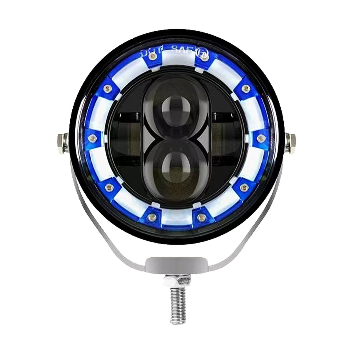 Faro Led Redondo 40w 1 Led Ojo De Angel Drl Azul Giros Ambar 9v 36v Lux Led