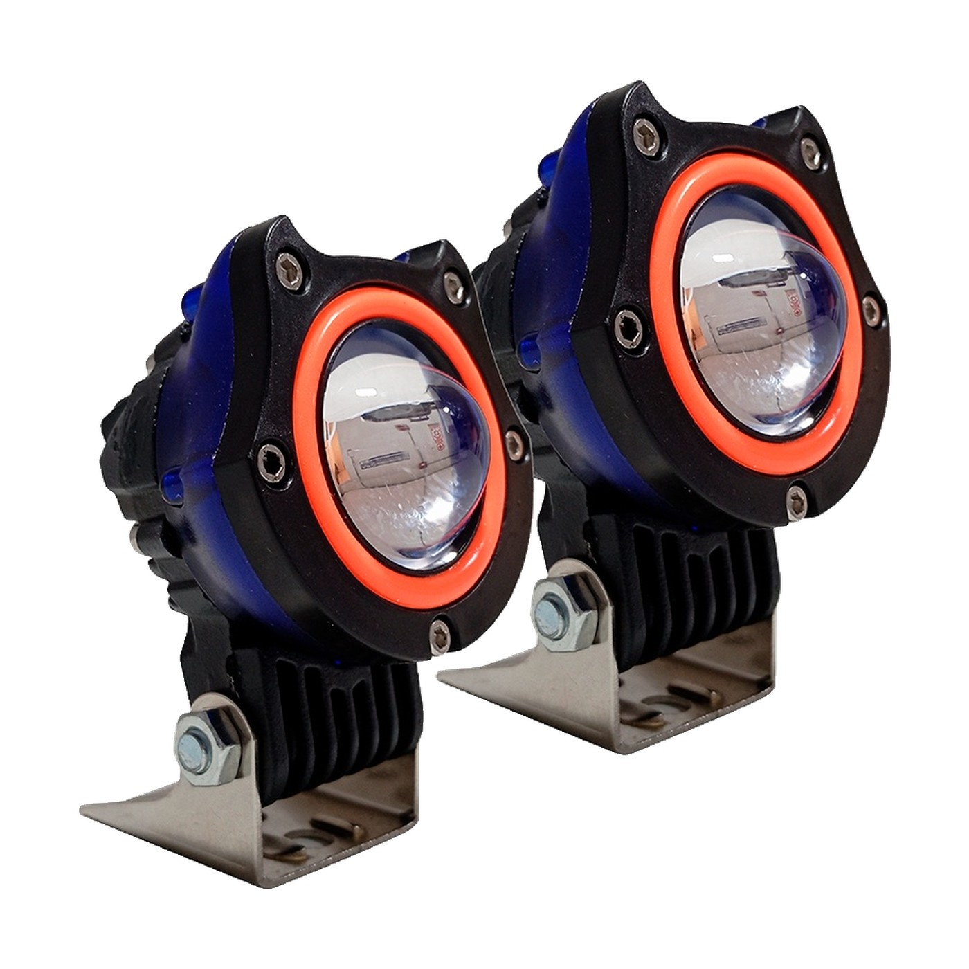 Faro Auxiliar Led 40w 9v 36v Flash Ojo De Angel Rojo 58x60x100 Mm Lux Led