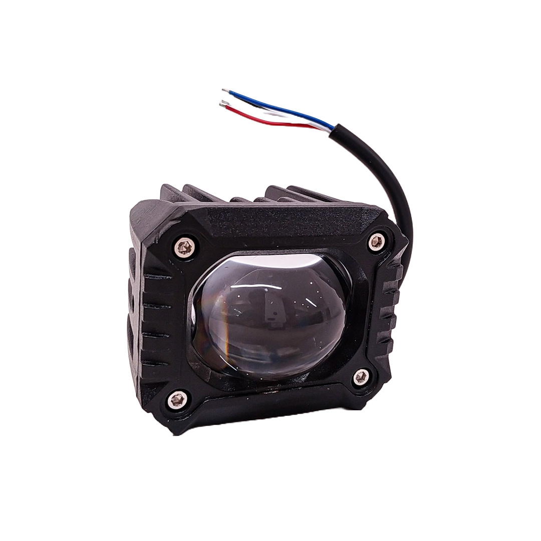Faro Auxiliar Led Cuadrado Linea Ultra 40w 9v 36v Blanco Ambar Aro Azul 59x77x88 Mm Lux Led