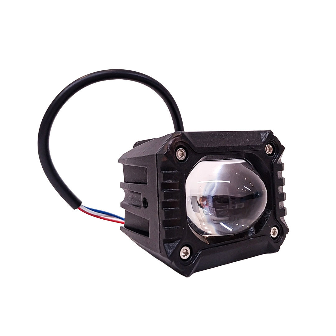 Faro Auxiliar Led Cuadrado Linea Ultra 40w 9v 36v Blanco Ambar Aro Rojo 59x77x88 Mm Lux Led