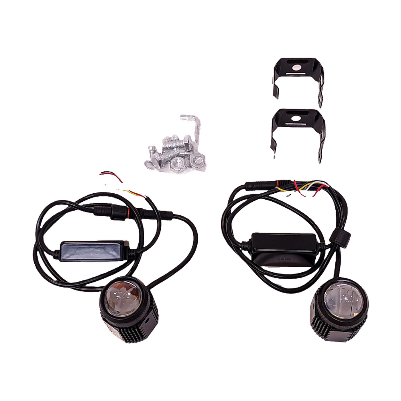Juego X2 Faros Auxiliares Led 40w 9v 36v Blanco Ambar Estable Y Flash 75x56x36 Mm Lux Led