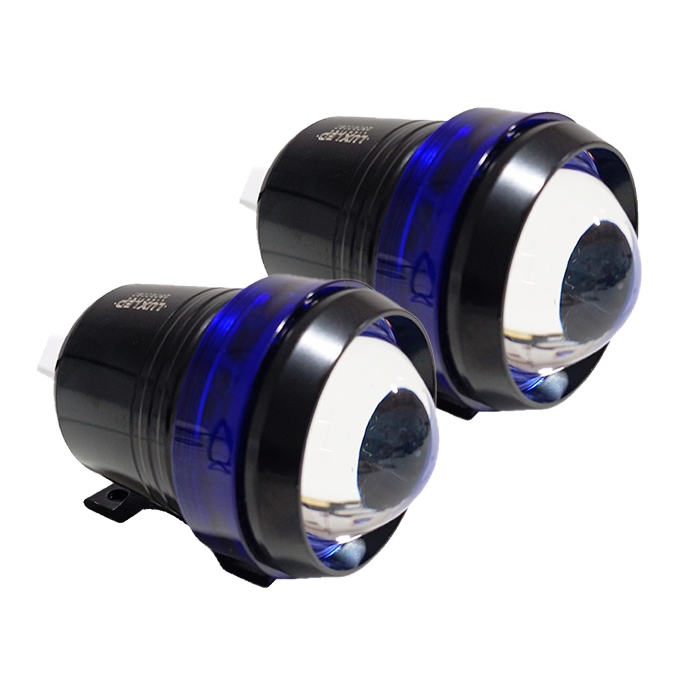 Faro Auxiliar Led 20w 9v 36v Luz Blanca Con Flash Y Aro Azul 110x65 Mm Lux Led