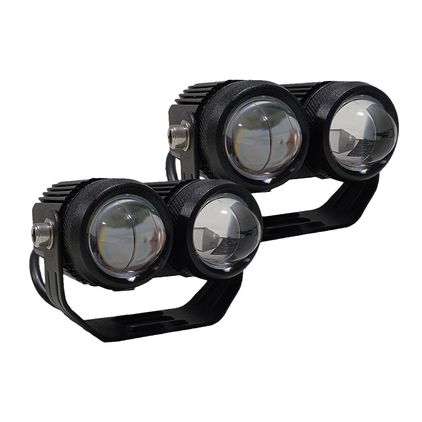 Juego X2 Faros Auxiliares Led 36w 9v 36v Blanco Y Ambar Cambio De Luz Flash 85x70x62 Mm Lux Led