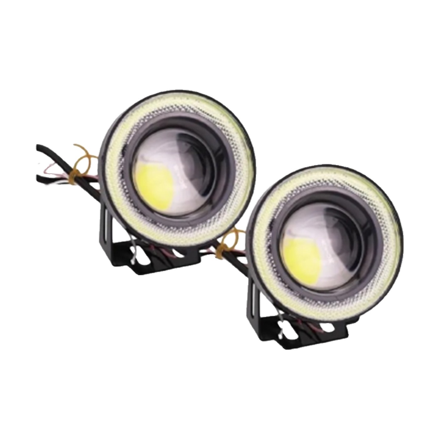 Juego X2 Faros Auxiliares Led 75 Mm Ojo De Angel Blanco 12v Lux Led
