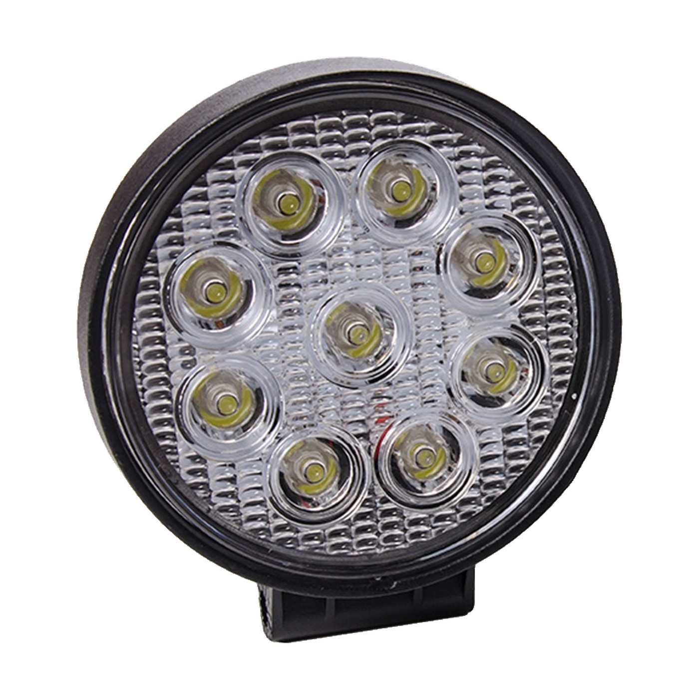 Faro Auxiliar Led Circular 27w 9 Leds 12v 24v Luz Blanca Haz Spot Con Soporte Lux Led