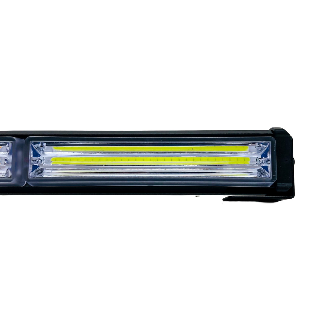Barra Led Cob Dual Blanca Y Ambar 105w 105 Cm Flash 10 Funciones 12v 36v Lux Led