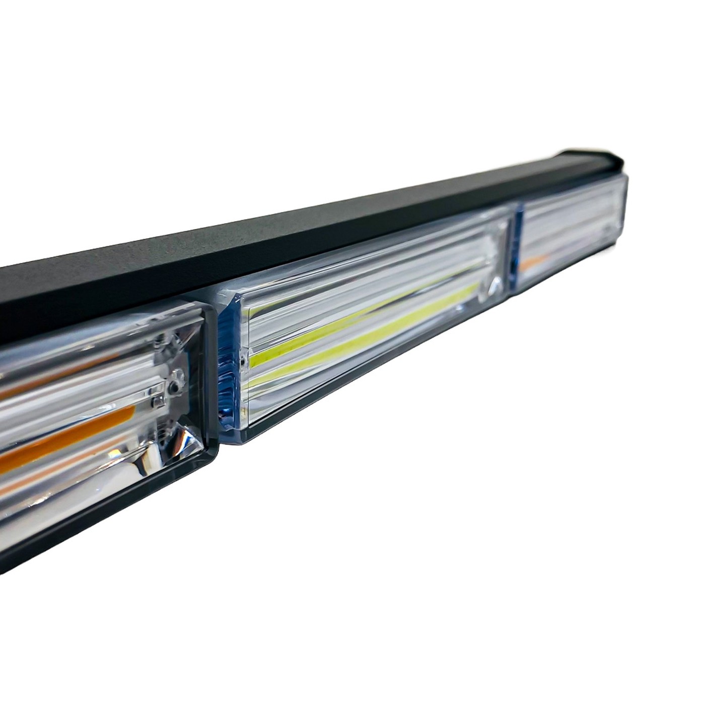 Barra Led Cob Dual Blanca Y Ambar 120w 120 Cm Flash 10 Funciones 12v 36v Lux Led