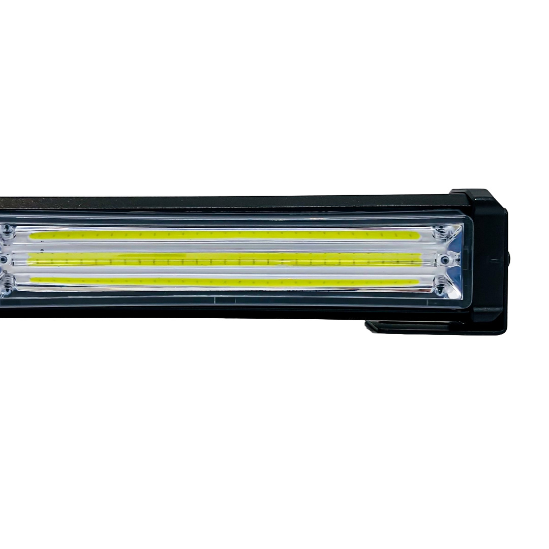 Barra Led Cob Dual Blanca Y Ambar 135w 135 Cm Flash 10 Funciones 12v 36v Lux Led