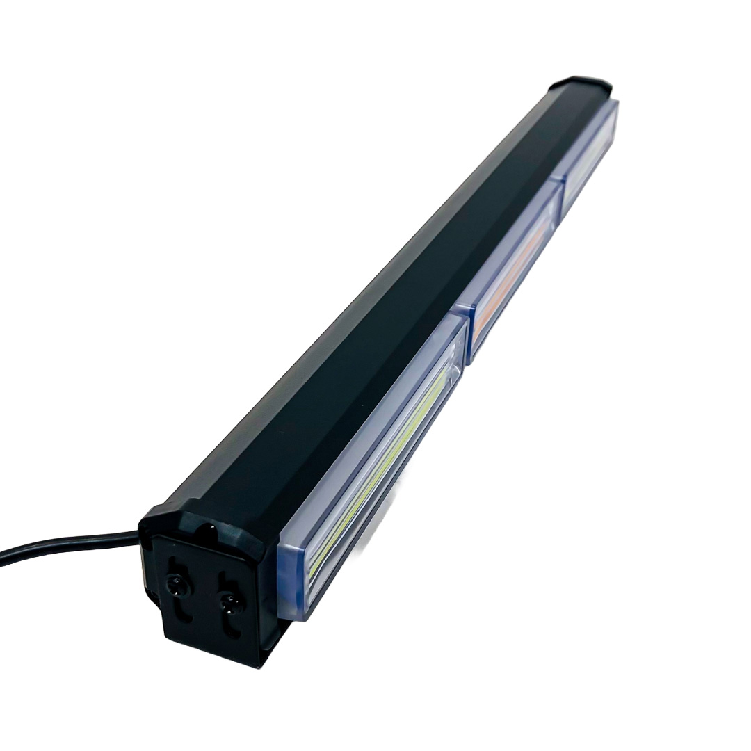 Barra Led Cob Dual Blanca Y Ambar 45w 45 Cm Flash 10 Funciones 12v 36v Lux Led