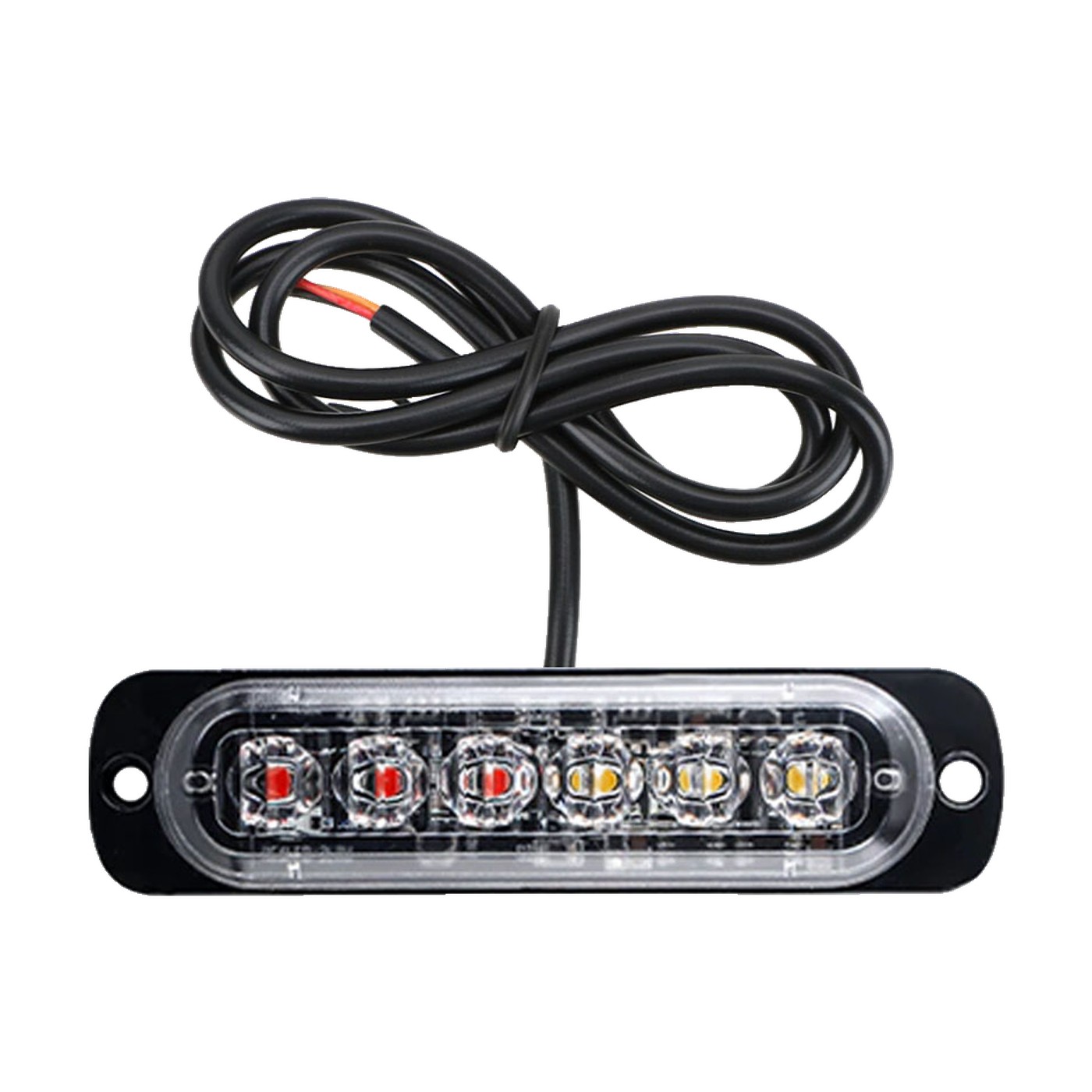 Faro Led Destellante 6 Leds 12v Rojo Y Ambar Lux Led Parrilla Paragolpe Universal